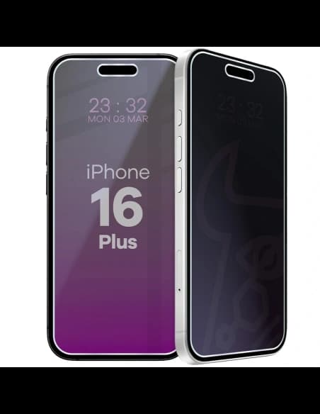 Sticlă hibridă de privatizare Bizon Glass Mule Shadow pentru iPhone 16 Plus, mat
