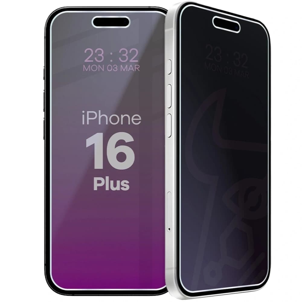 Privatizáló hibrid üveg Bizon Glass Mule Shadow az iPhone 16 Plus-hoz, matt
 - 1