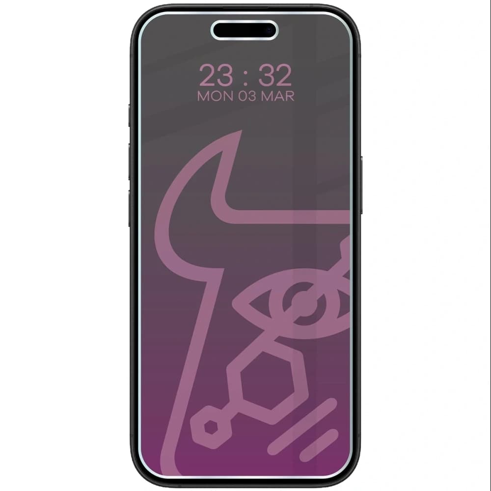 Privatizáló hibrid üveg Bizon Glass Mule Shadow az iPhone 16 Plus-hoz, matt
 - 3