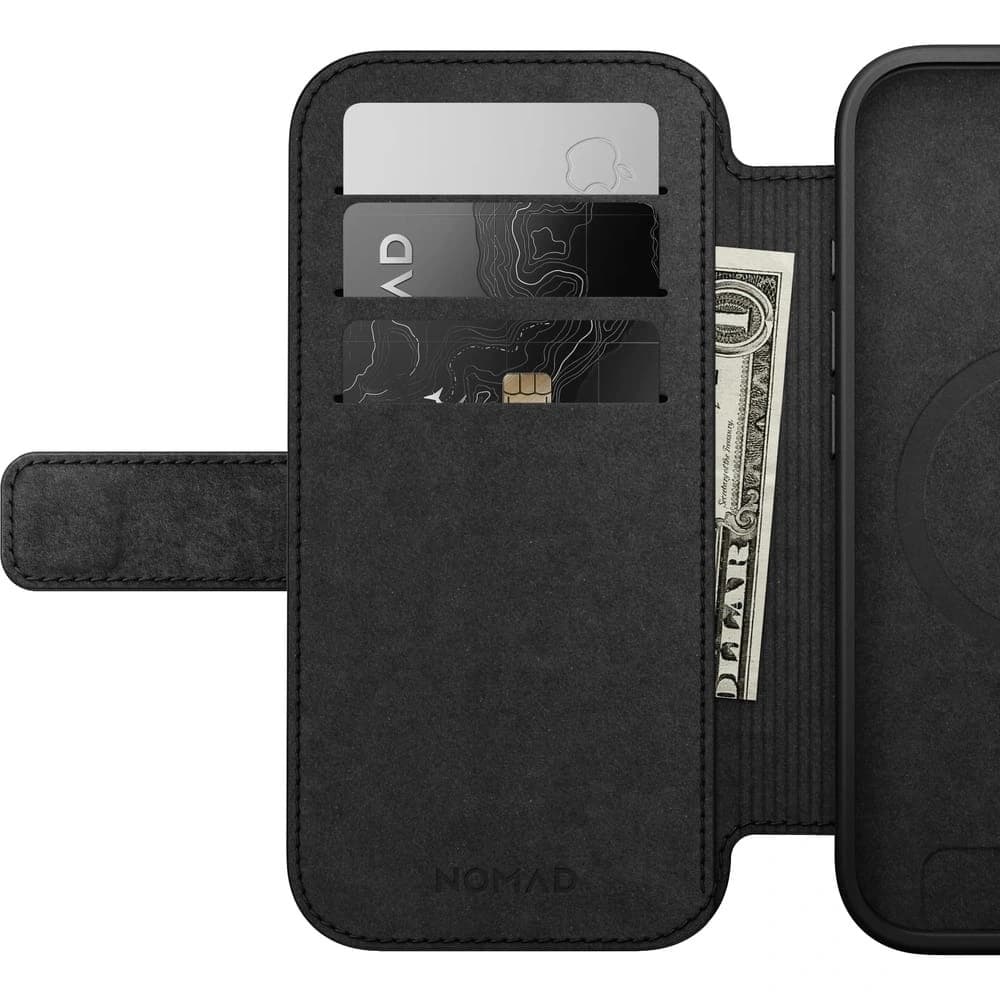 NOMAD Moderní kožené folio pro Apple iPhone 17 MagSafe (černá)
 - 6