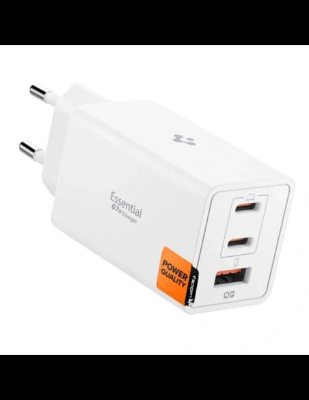 Spigen Essential EE673EU 2xUSB-C, USB-A Netzladegerät 67W Weiß
