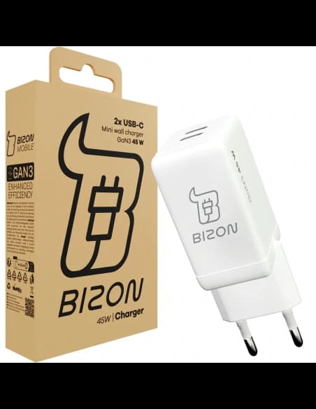 Bizon Charger VT-36B 45W 2xUSB-C PD QC 4.0 GAN3 weiß
