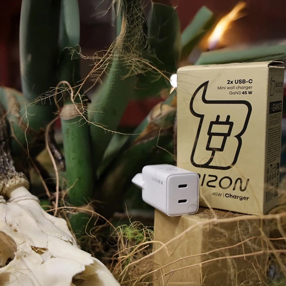 Bizon Charger VT-36B 45W 2xUSB-C PD QC 4.0 GAN3 white - 5