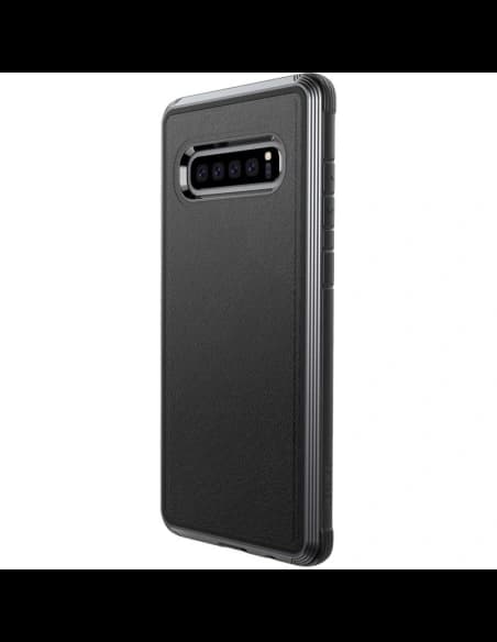 X-Doria Defense Lux - Aluminum Case for Samsung Galaxy S10+ (Drop test 3m) (Black Leather)