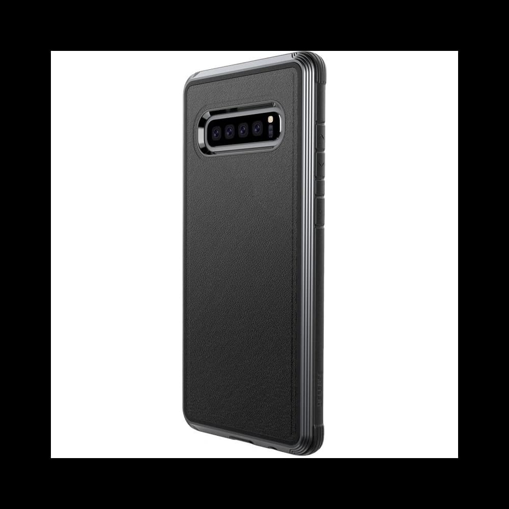 X-Doria Samsung Aluminiumhülle Defense Lux Galaxy S10+ Plus (Falltest 3m) (Schwarzes Leder) - 1