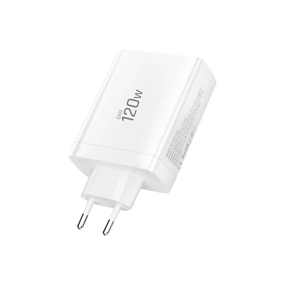 Tech-Protect NC120W-GAN 4-portos Hálózati Töltő PD 120W / QC3.0 Fehér
 - 4