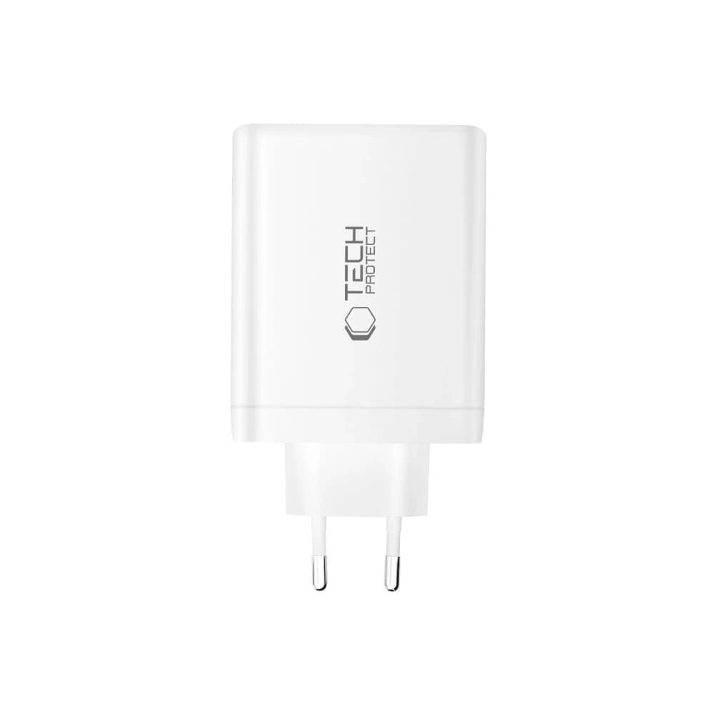 Tech-Protect NC140W-GAN 4-portos Hálózati Töltő PD 140W / QC3.0 Fehér
 - 3