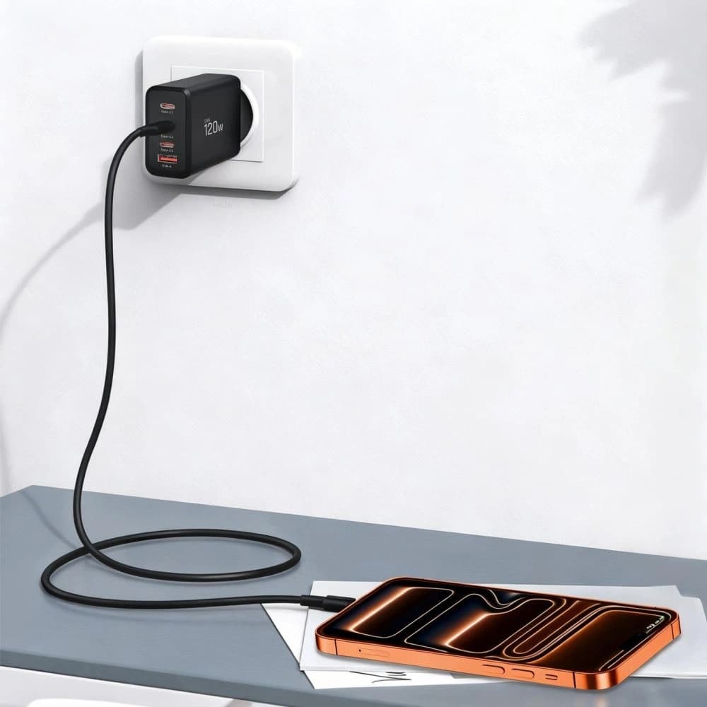 Tech-Protect NC120W-GAN 4-portos Hálózati Töltő PD 120W / QC3.0 Fekete
 - 8