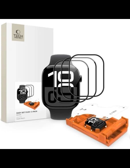 Tech-Protect Easy Set Flex+ Apple Watch 4 / 5 / 6 / SE 1 / 2 / 3 40mm Negru [3 PACHET]
