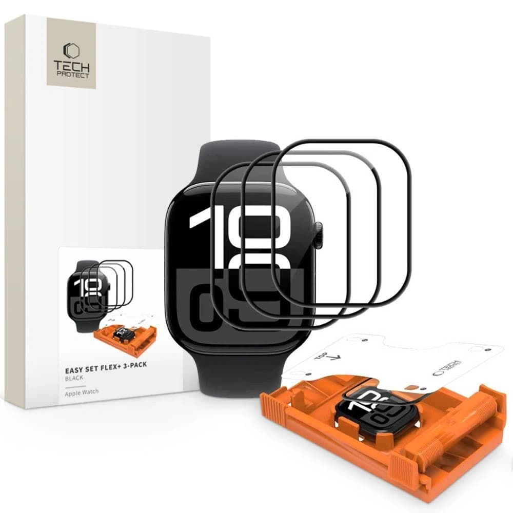 Tech-Protect Easy Set Flex+ Apple Watch 10 / 11 42mm Negru [3 PACHET]
 - 1