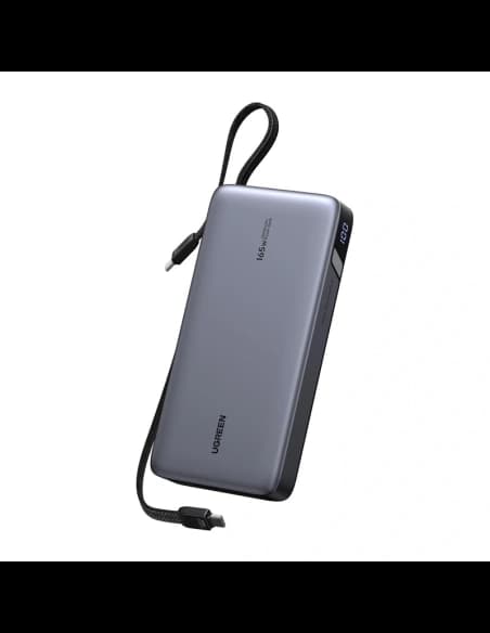 Ugreen PB552 Powerbank 25000mAh 165W USB-A, USB-C + beépített kábel (szürke)
