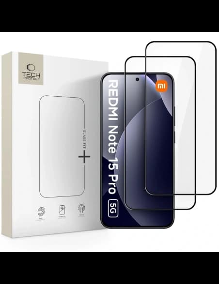 Tech-Protect Glass Fit+ Xiaomi Redmi Note 15 Pro 5G Black [2 PACK]