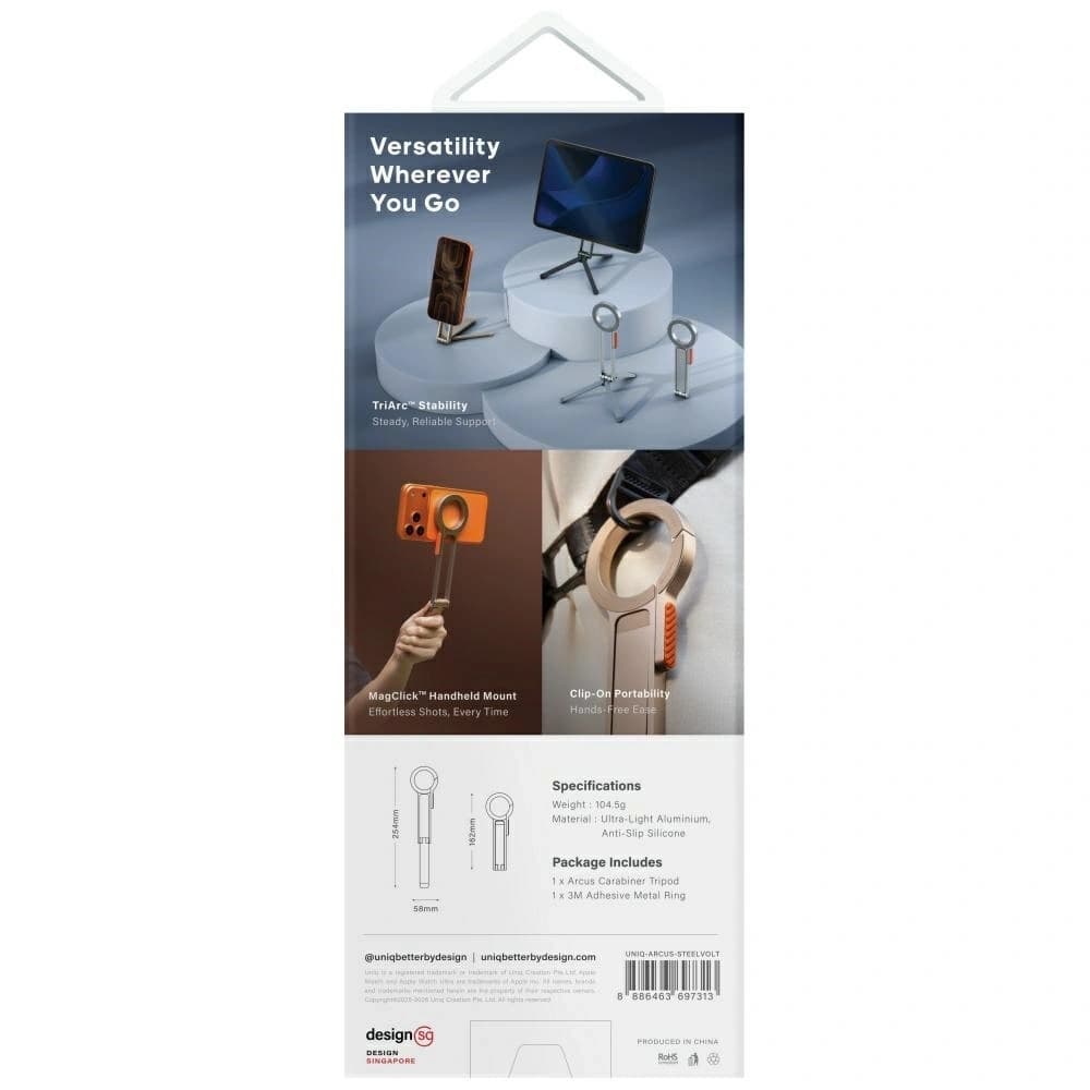 UNIQ Arcus TriPod Stand Magnetischer Halter Silber
 - 7