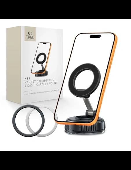 Tech-Protect N61 Magnetische MagSafe Windschutzscheiben- & Armaturenbrett-Halterung Schwarz
