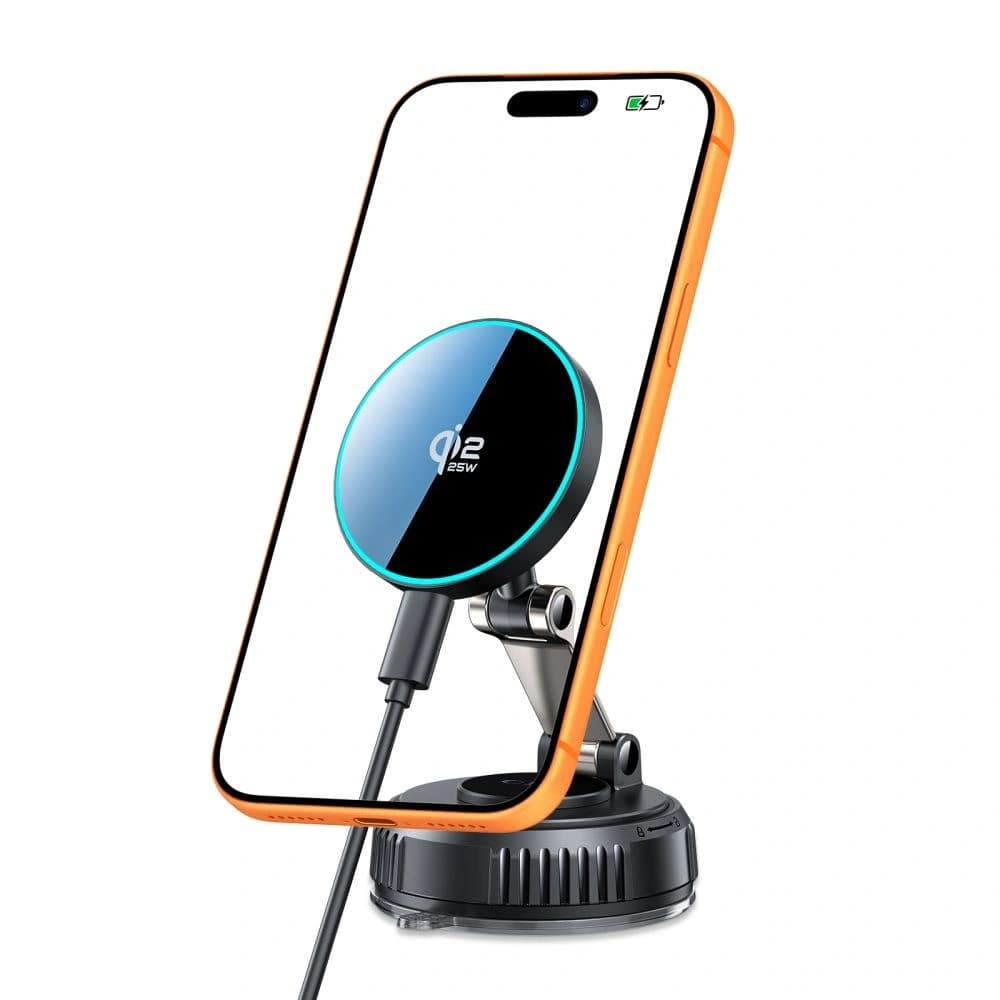 Tech-Protect MM25W-V8 Încărcător wireless magnetic MagSafe pentru parbriz și tabloul de bord Qi2.2 25W Negru 
 - 2