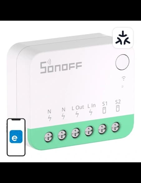Intelligent mini WiFi switch Sonoff MINIR4M Matter (HomeKit, SmartThings, Home Assistant)