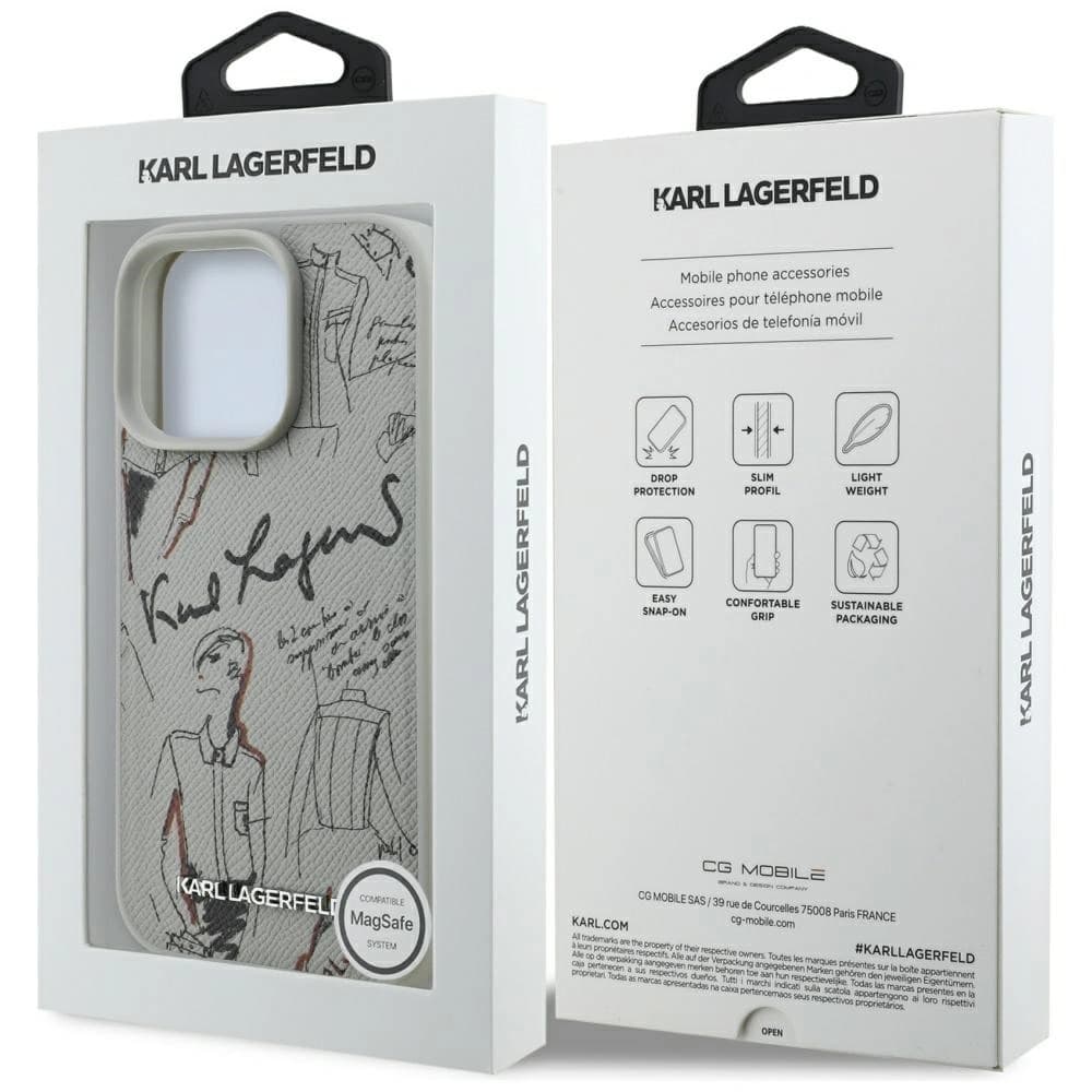 Karl Lagerfeld Model Granulat & Logo MagSafe Apple iPhone 16 Pro gri
 - 8