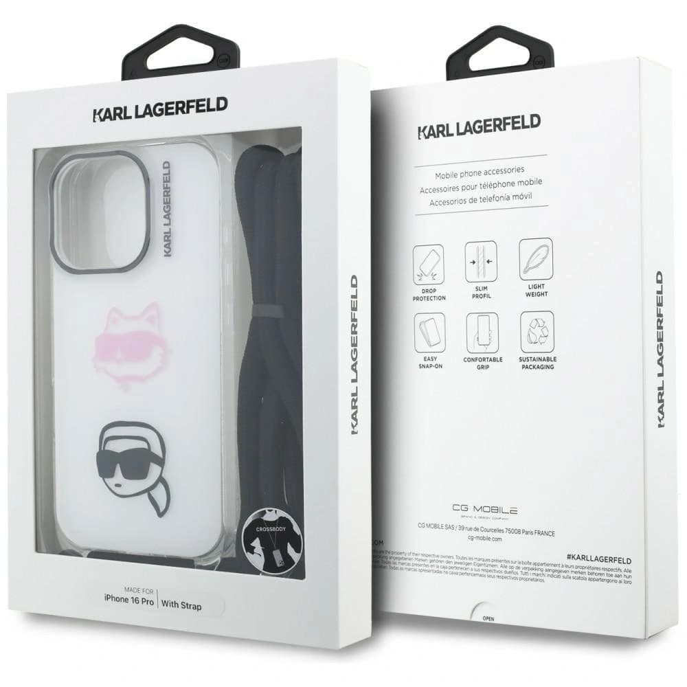 Karl Lagerfeld IML Crossbody Karl&Choupette Head Apple iPhone 16 Pro fehér
 - 7