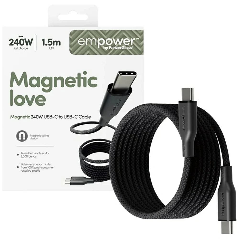 Cable by PanzerGlass Magnetic Empower 240W USB-C / USB-C 1.5m black - 5