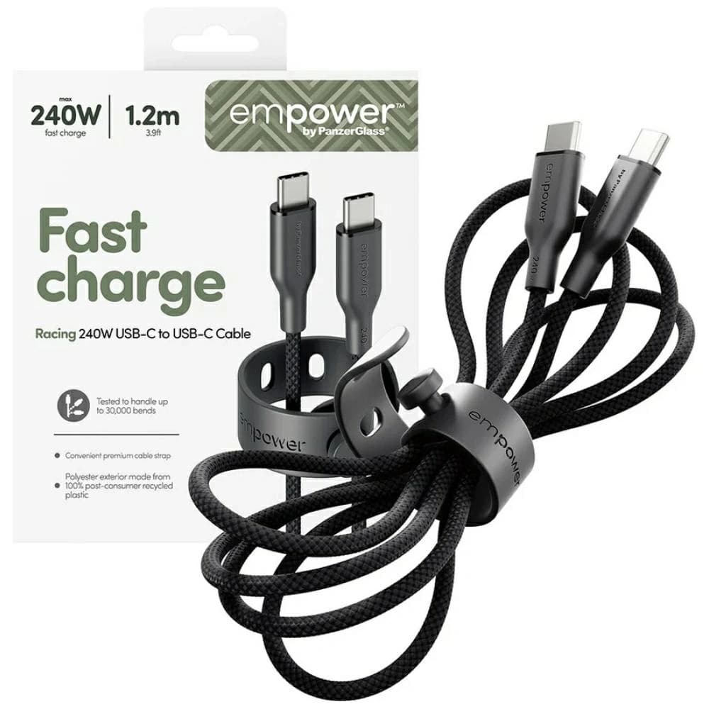 Kabel od PanzerGlass Racing Empower 240W USB-C / USB-C 1.2m černý
 - 5