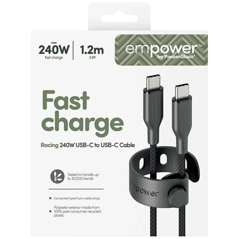 Kabel od PanzerGlass Racing Empower 240W USB-C / USB-C 1.2m černý
 - 6