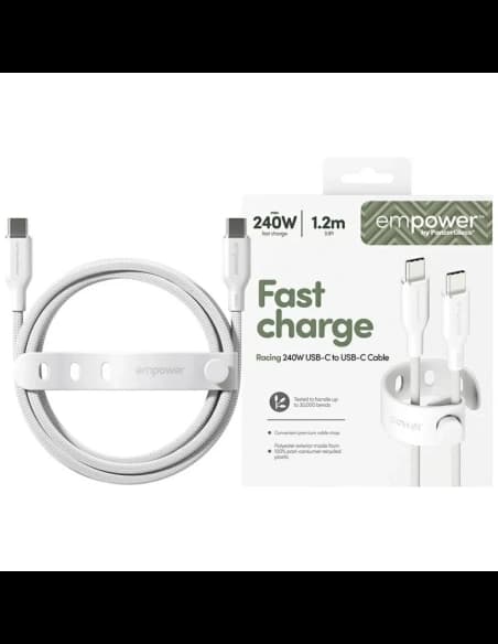 Cable by PanzerGlass Racing Empower 240W USB-C / USB-C 1.2m ezüst-fekete