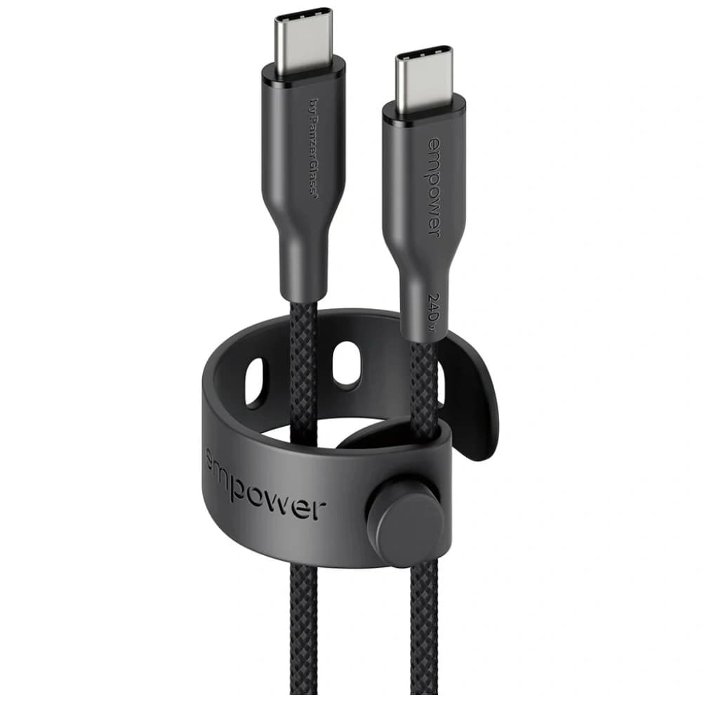 Cable by PanzerGlass Racing Empower 240W USB-C / USB-C 2m fekete
 - 2