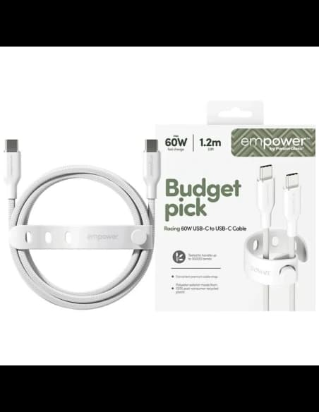 Cable by PanzerGlass Racing Empower 60W USB-C / USB-C 1.2m ezüst-fehér
