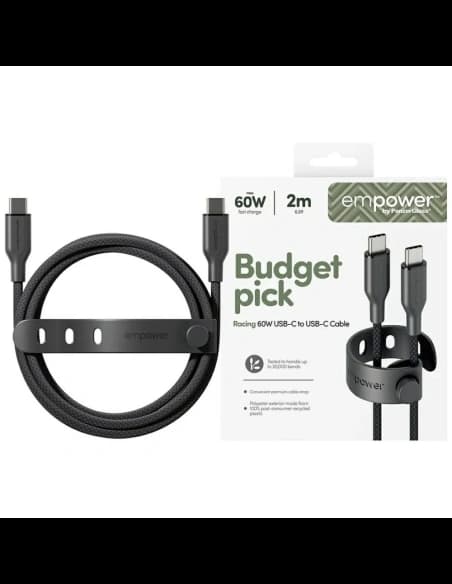 Cable by PanzerGlass Racing Empower 60W USB-C / USB-C 2m fekete
