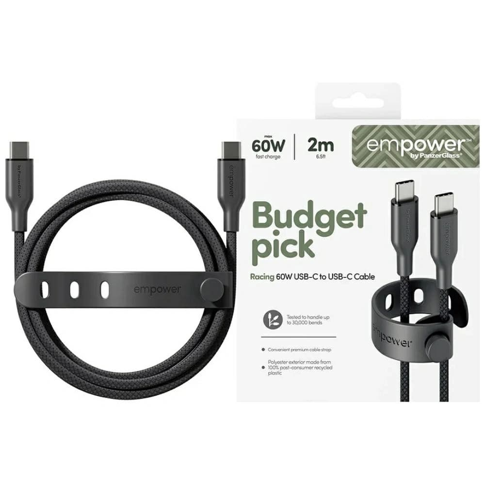 Kabel od PanzerGlass Racing Empower 60W USB-C / USB-C 2m černý
 - 1