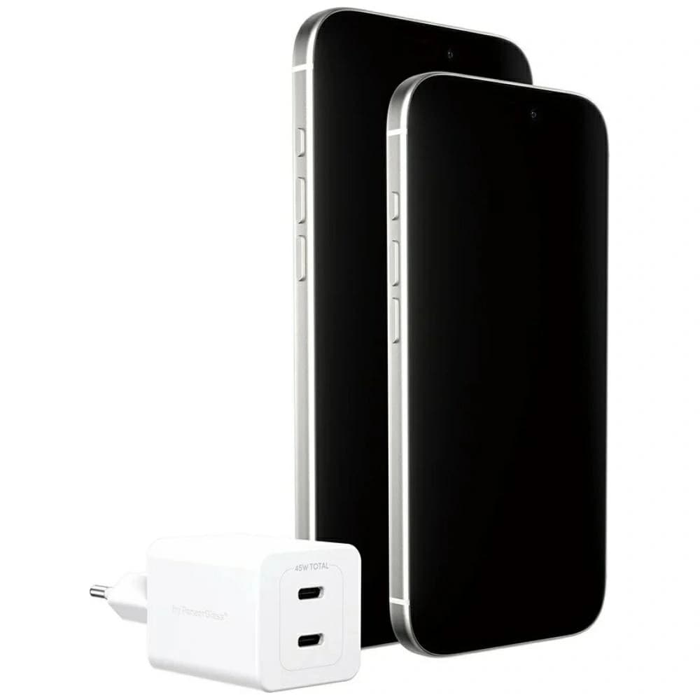 Empower od PanzerGlass Turbo 45W 2xUSB-C stříbrno-bílá Nástěnná nabíječka
 - 4