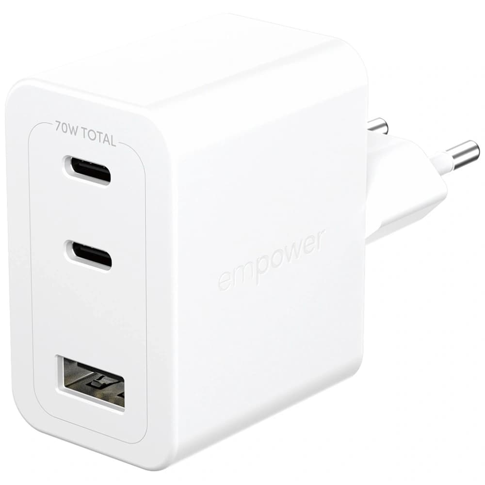 Empower od PanzerGlass Turbo 70W 2xUSB-C USB-A stříbrno-bílá Nástěnná nabíječka
 - 2