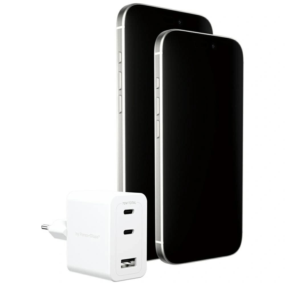 Empower od PanzerGlass Turbo 70W 2xUSB-C USB-A stříbrno-bílá Nástěnná nabíječka
 - 4