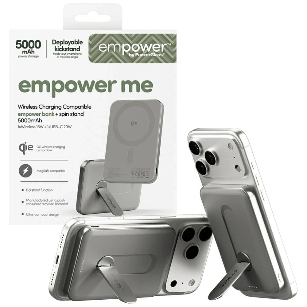 Empower Power Bank by PanzerGlass Bank w. Spin Stand 5000mAh titán
 - 5