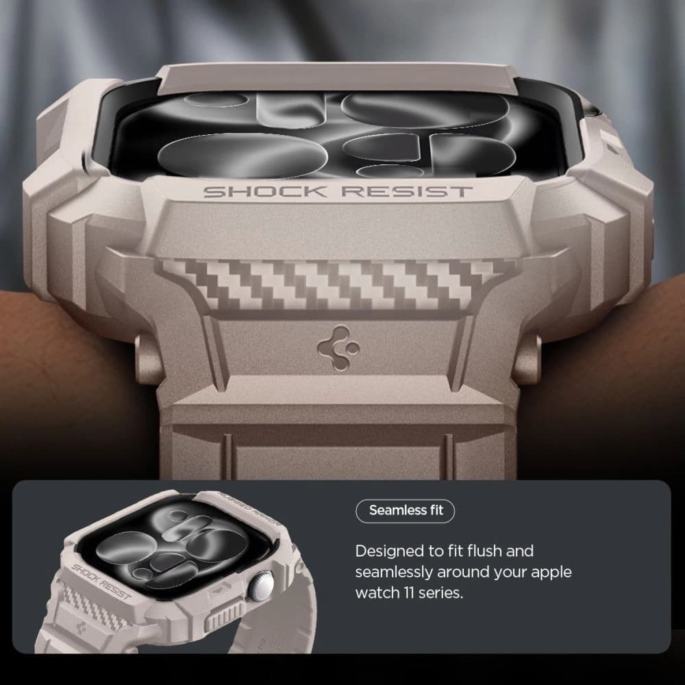 Spigen Rugged Armor Pro V2 Apple Watch 10 / 11 46mm Dune Beige - 12
