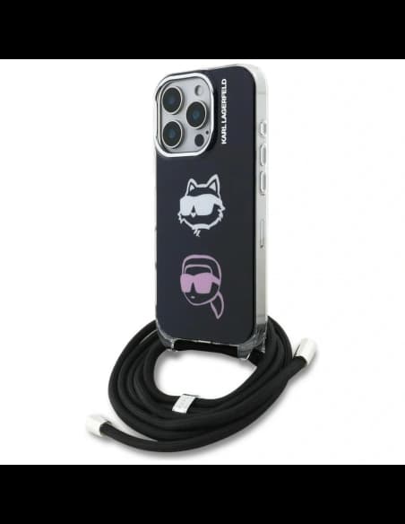 Karl Lagerfeld IML Crossbody Karl&Choupette Head Apple iPhone 16 Pro negru
