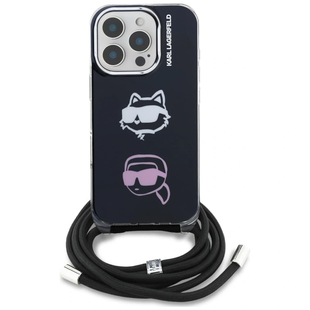 Karl Lagerfeld IML Crossbody Karl&Choupette Head Apple iPhone 16 Pro fekete
 - 2