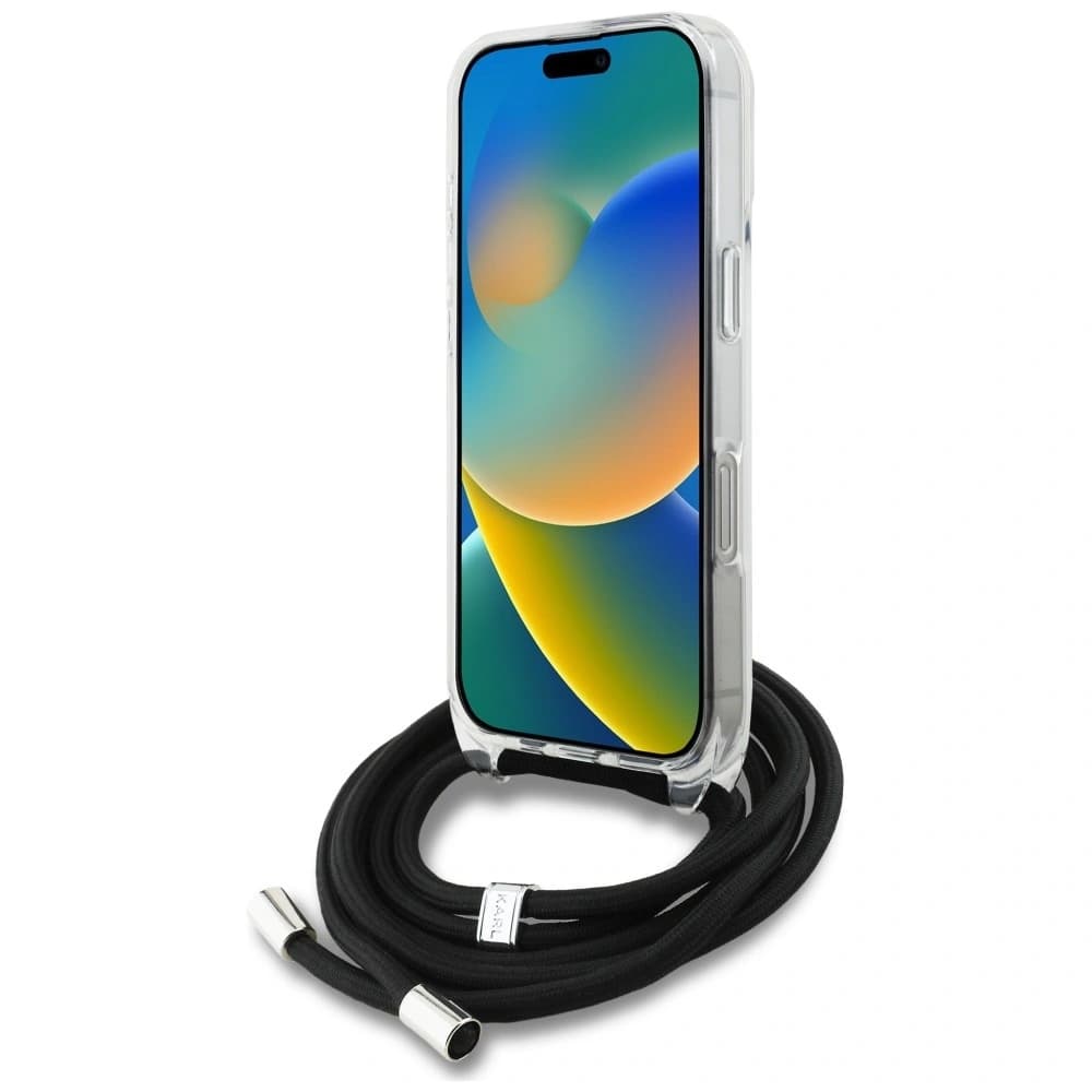 Karl Lagerfeld IML Crossbody Karl&Choupette Head Apple iPhone 16 Pro Max bílý
 - 4