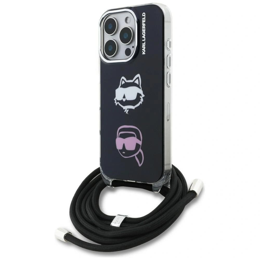 Karl Lagerfeld IML Crossbody Karl&Choupette Head Apple iPhone 16 Pro Max černý
 - 1