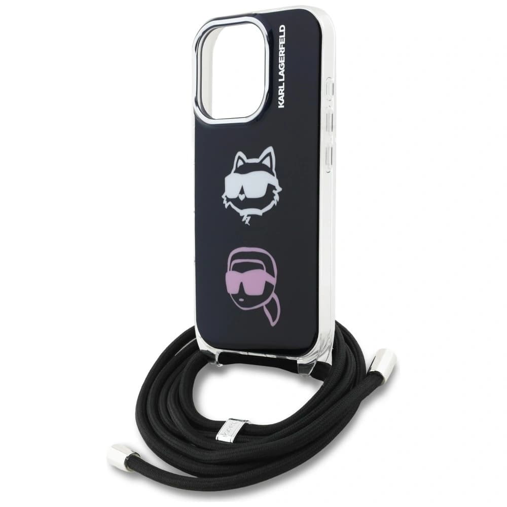 Karl Lagerfeld IML Crossbody Karl&Choupette Head Apple iPhone 16 Pro Max černý
 - 5