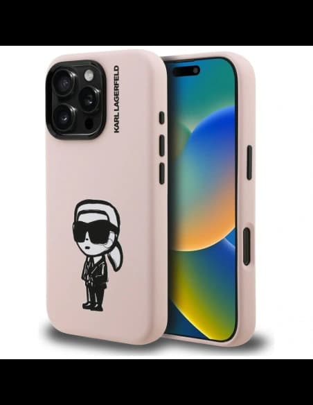 Karl Lagerfeld Silicone Karl Sketch MagSafe Apple iPhone 16 Pro Max růžový
