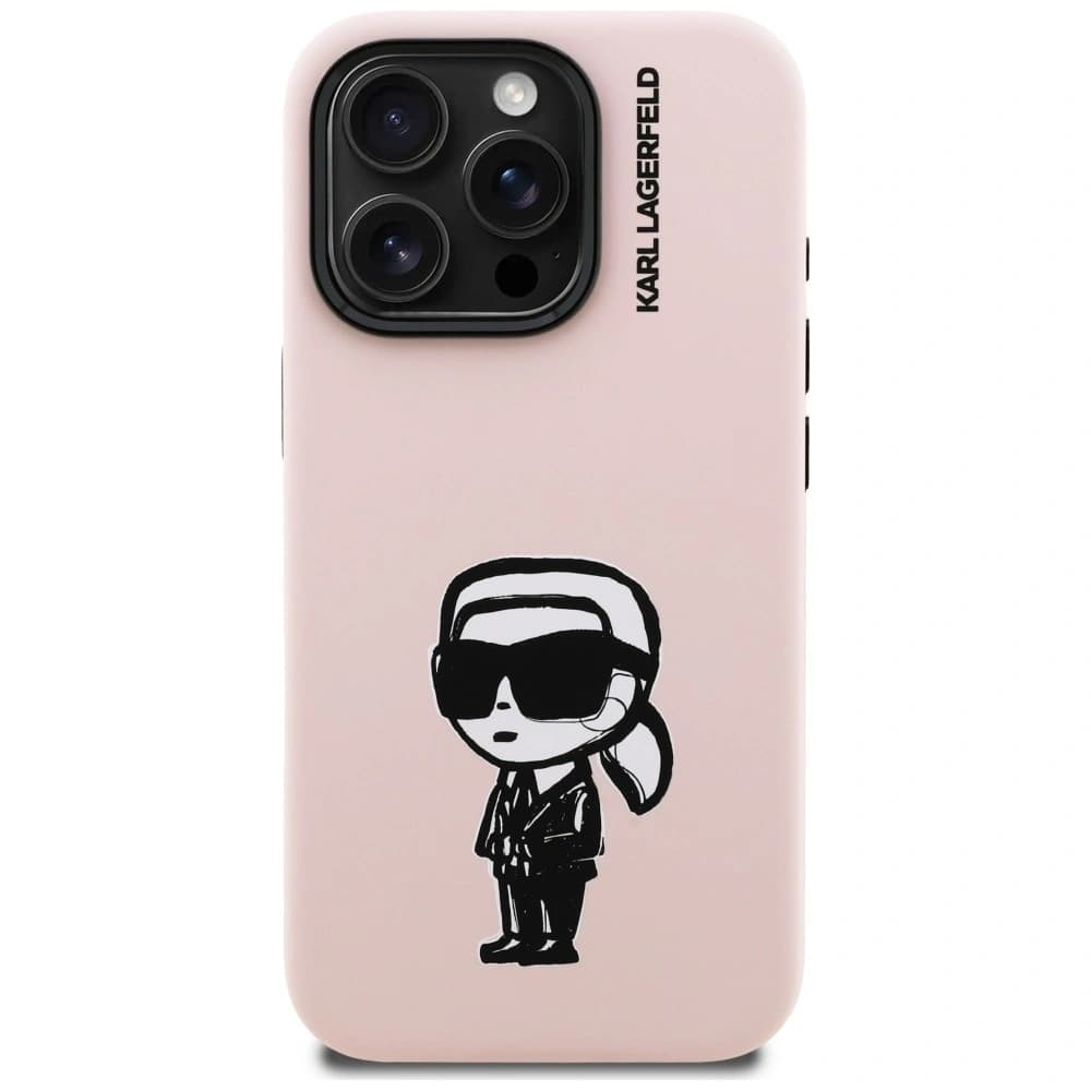 Karl Lagerfeld Silicon Karl Sketch MagSafe Apple iPhone 16 Pro roz
 - 3