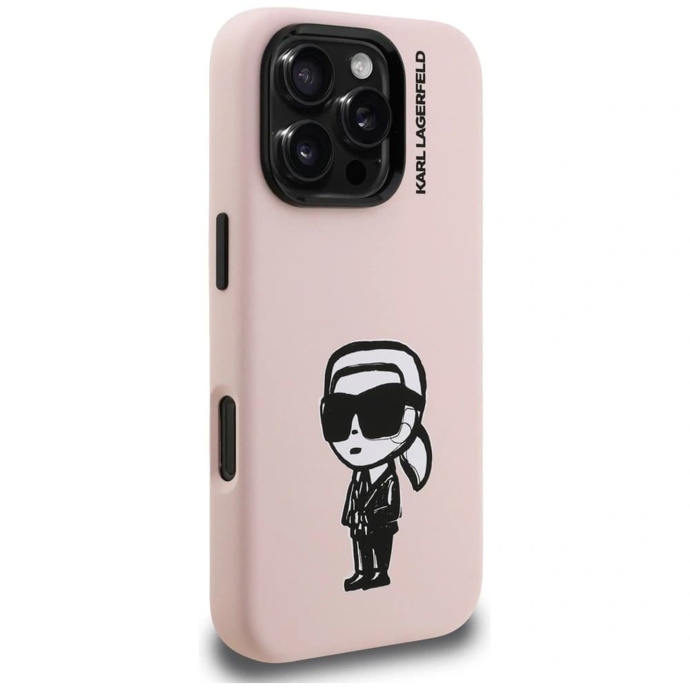 Karl Lagerfeld Silicon Karl Sketch MagSafe Apple iPhone 16 Pro roz
 - 4