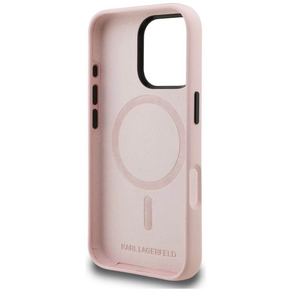 Karl Lagerfeld Silicon Karl Sketch MagSafe Apple iPhone 16 Pro roz
 - 7