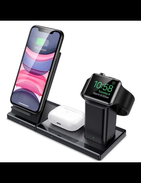 Nabíjecí stanice 3w1 ESR bezdrátová nabíjecí stanice černá