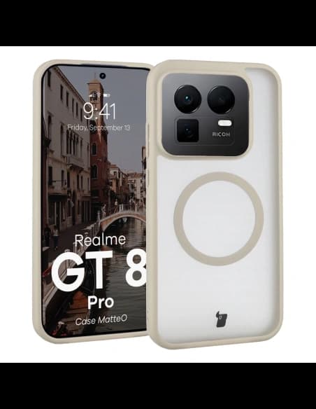 Carcasă Bizon MatteO Magnetic Realme GT 8 Pro bej fumuriu
