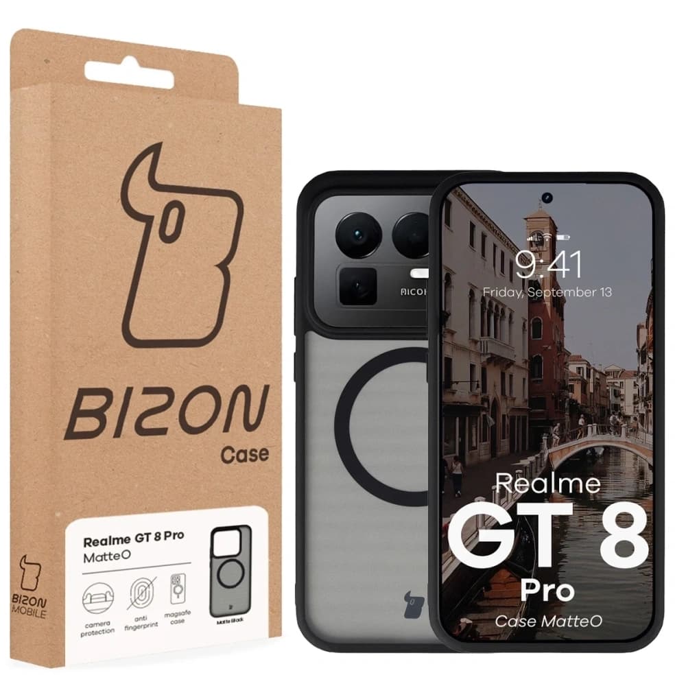 Carcasă Bizon MatteO Magnetic Realme GT 8 Pro negru fumuriu
 - 7