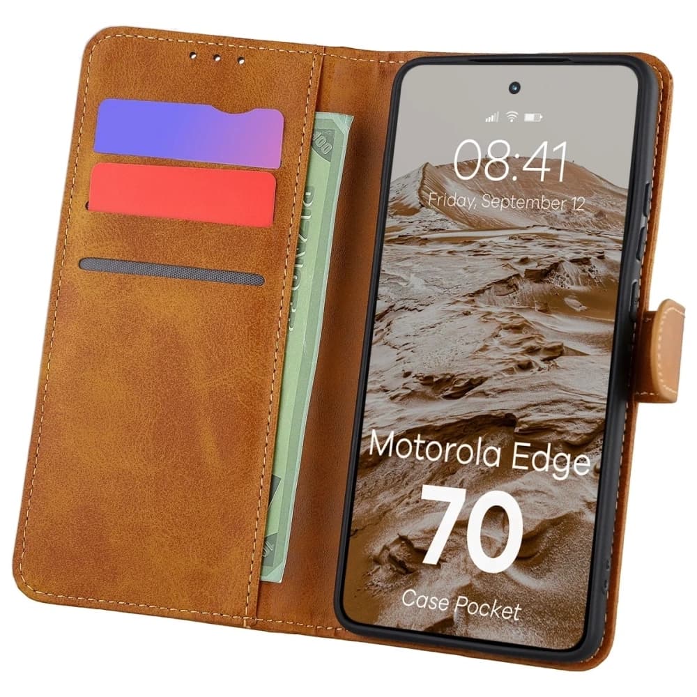 Bizon Case Pocket Motorola Edge 70 brown - 1