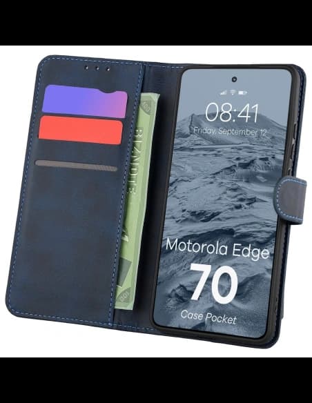 Bizon Case Pocket Motorola Edge 70 tengerészkék
