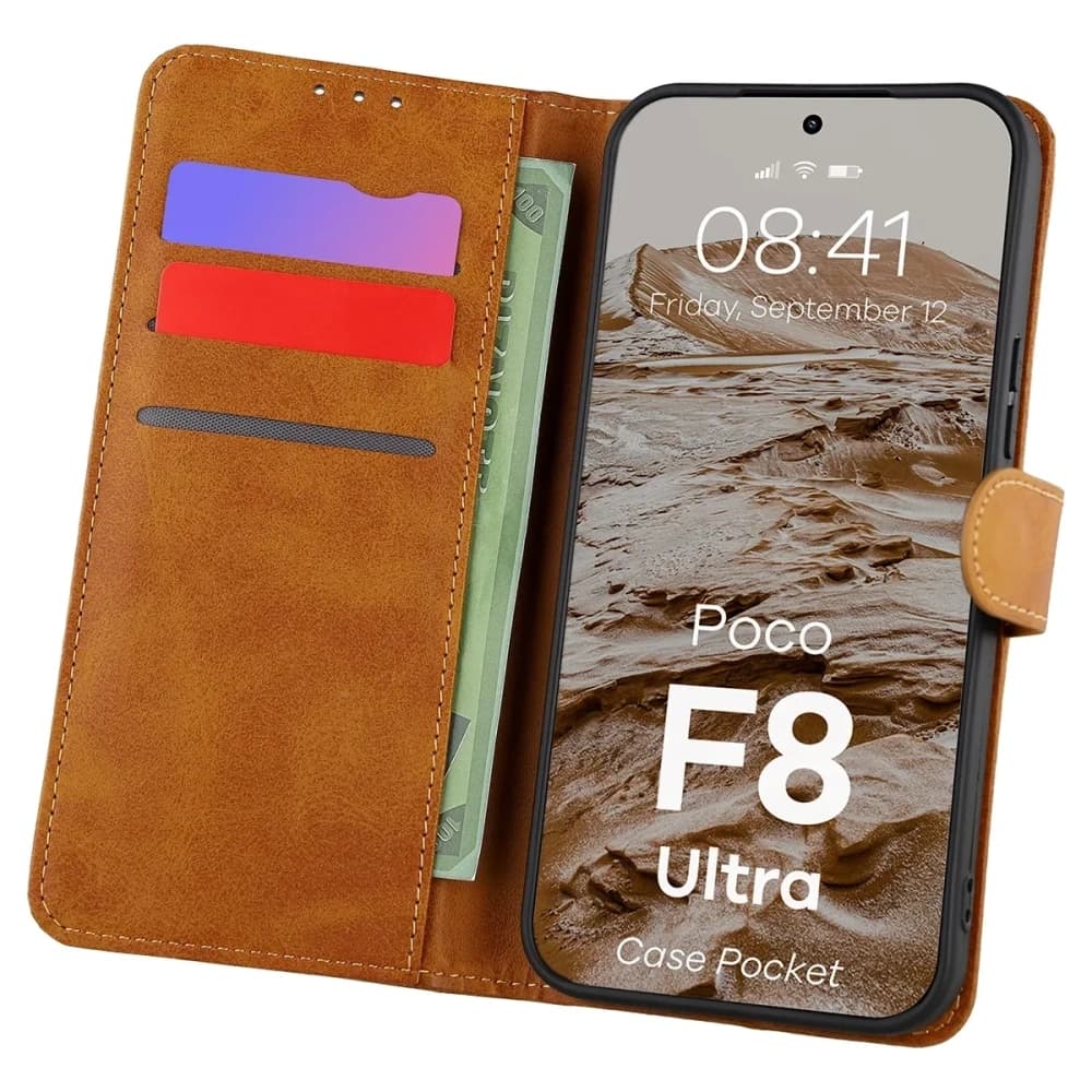 Bizon Case Pocket Xiaomi POCO F8 Ultra brown - 1